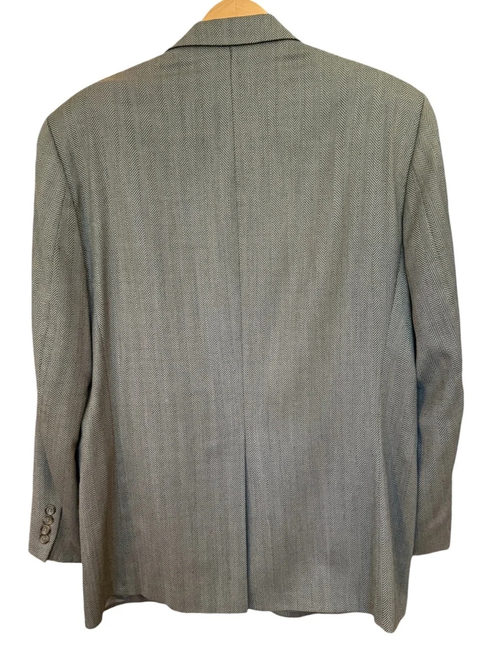 Chaps Ralph Lauren Union Made Canada Pure Wool Herringbone Blazer 40R Gray Brown